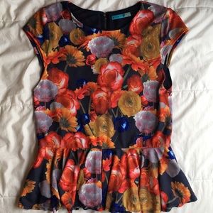 Alice + Olivia floral peplum